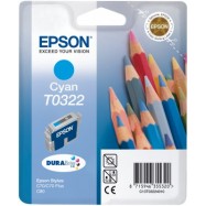 EPSON T0322 C, kompatibilní cartridge, 16ml-pigment, cyan-azurová 