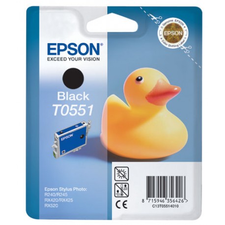 EPSON T0551 BK, kompatibilní cartridge, 12,5ml dye, black-černá 