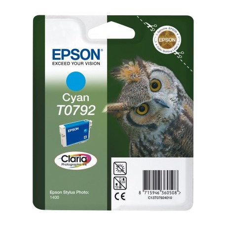 EPSON T0792 C (EASY - CHANGE), kompatibilní cartridge, 17ml, cyan-azurová 