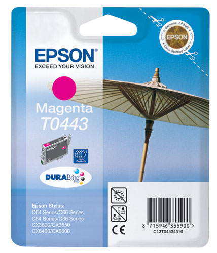 EPSON T0443 M (high capacity), kompatibilní cartridge, 16ml pigment, magenta-purpurová