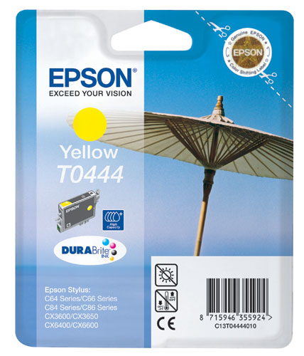 EPSON T0444 Y (high capacity), kompatibilní cartridge, 16ml pigment, yellow-žlutá