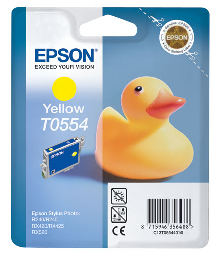 EPSON T0554 Y, kompatibilní cartridge, 12.5 ml dye, yellow-žlutá