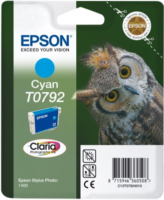 EPSON T0792 C (EASY - CHANGE), kompatibilní cartridge, 17ml, cyan-azurová