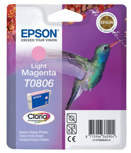 EPSON T0806 LIGHT M, kompatibilní cartridge, 15ml, Light Magenta-světle purpurová