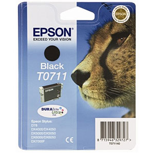 EPSON T0711, kompatibilní cartridge, T0891 Stylus BK, 15ml, black - černá